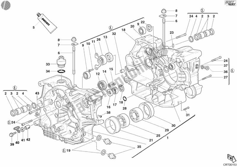 Todas as partes de Bloco Do Motor do Ducati Supersport 1000 SS 2003